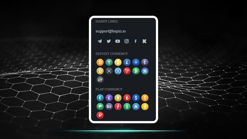 Bspin deposit and withdrawals
