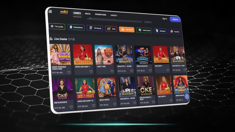 mBit casino and live casino games